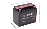 Akumulatory motocyklowe - Akumulator kwasowo-ołowiowy MTX12-BS 12V 10Ah Moretti - miniaturka - grafika 1