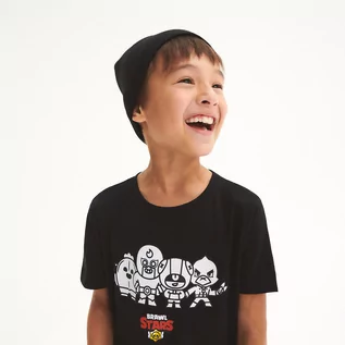 Koszulki dla chłopców - Reserved - Bawełniany t-shirt Brawl Stars - Czarny - grafika 1