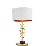 Lampy stojące - Lumina Deco Glamour Lampa Nocna Biało-Mosiężna Azzaria - miniaturka - grafika 1