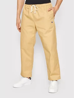 Spodnie męskie - CHAMPION Spodnie materiałowe Woven 216544 Brązowy Regular Fit - grafika 1
