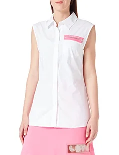 Love Moschino Damska koszulka o regularnym kroju bez rękawów, Optical White, rozmiar 46, optical white, 46 - Koszulki i topy damskie - miniaturka - grafika 1