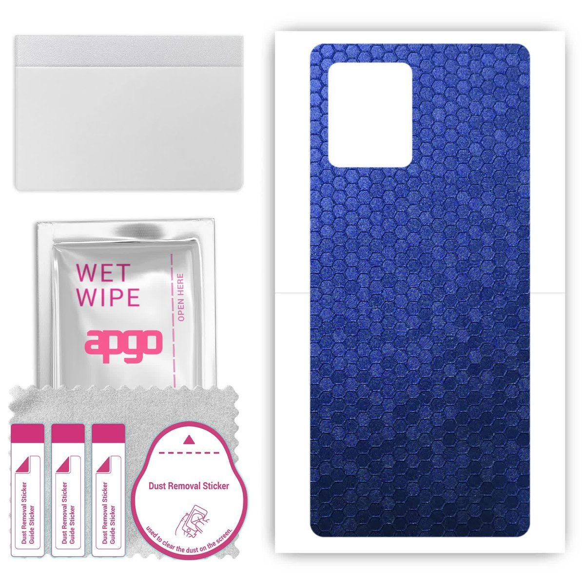 Folia naklejka skórka strukturalna na TYŁ do HMD Crest - Plaster Miodu Niebieski - apgo SKINS