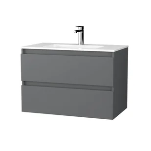 Szafka łazienkowa pod umywalkę Krofam Arco 80 cm grafit mat 149-0113 - Szafki łazienkowe - miniaturka - grafika 1