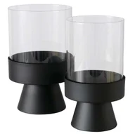 Świeczniki - Świeczniki nowoczesne z czarnymi podstawami PALLAS, 2 sztuki - miniaturka - grafika 1