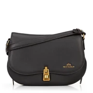 Torebki damskie - Damska torebka na ramię z naturalnej skóry ciemny brąz - miniaturka - grafika 1