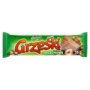 GRZEŚKI GRZEŚKI ORZECHOWE WAFEL PRZEKŁADANY KREMEM ORZECHOWYM W CZEKOLADZIE MLECZNEJ 36 G zakupy dla domu i biura! 67966044 - Inne słodycze - miniaturka - grafika 1