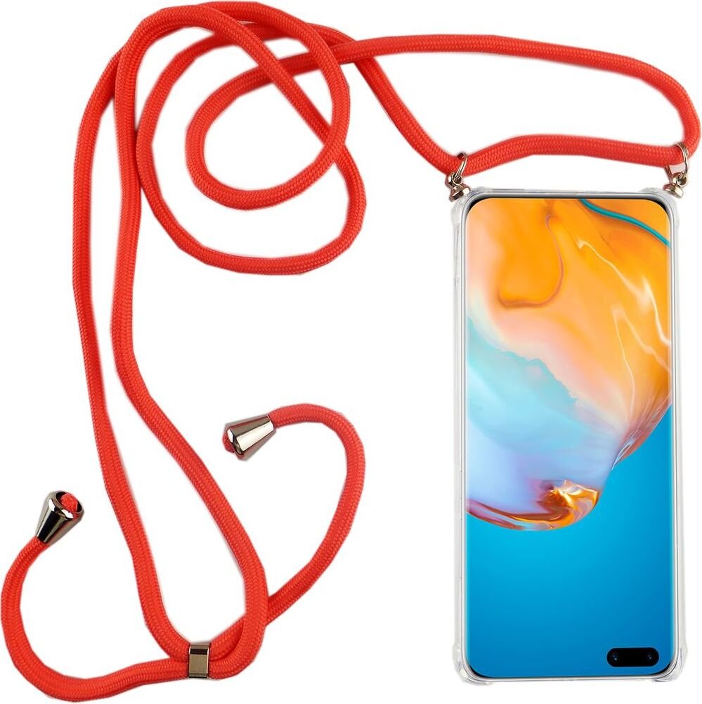 Etui Huawei Etui na telefon komórkowy z łańcuszkiem Etui na telefon komórkowy Etui na telefon komórkowy z paskiem, do telefonu komórkowego: Huawei P30 Lite New Edition, wybierz pasek: różowy