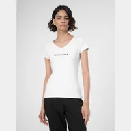 Koszulki i topy damskie - XS T-Shirt 4F 4FSS23TTSHF340 10S biały XS - miniaturka - grafika 1