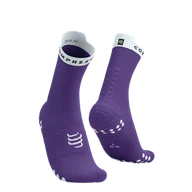 Skarpetki sportowe męskie - COMPRESSPORT Skarpetki do biegania wysokie ProRacing Socks V4 lilac/white - miniaturka - grafika 1