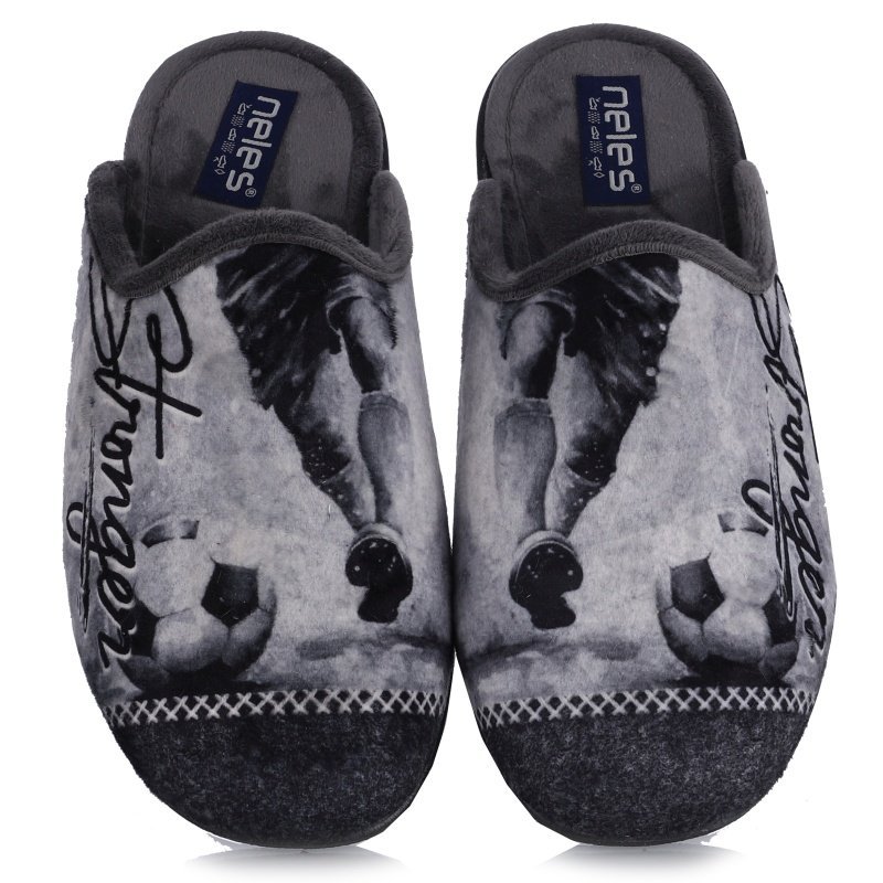 Pantofle męskie hiszpańskie Neles 4724.697 GRIS R.46