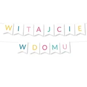 Balony i akcesoria - Girlanda Witajcie w Domu - BANER napis - kolorowa - miniaturka - grafika 1