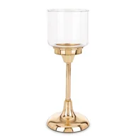 Świeczniki - Świecznik złoty z kloszem 29x11 cm LAMBONG - II średni - miniaturka - grafika 1