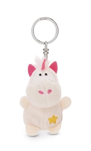Breloczek jednorożec Teodor z gwiazdką 5cm - biały - Lojalny towarzysz dla wszystkich grup wiekowych z karabińczykiem, idealny do plecaka, torby, smyczy lub kluczy 62087