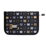 Piórniki - St. Majewski Piórnik dwuklapkowy bez wyposażenia PC-03 STRIGHT Golden cats / Złote kotki MAJEWSKI - miniaturka - grafika 1