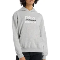 Bluzy sportowe damskie - Bluza damska New Balance WT51519AG - szara - miniaturka - grafika 1