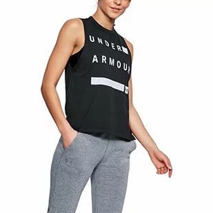 Under Armour damskie Muscle Linear Word Mark Tank, czarny, XS 1310482-001 - Koszulki i topy damskie - miniaturka - grafika 1