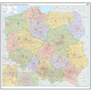 EkoGraf. Polska mapa ścienna kody pocztowe na podkładzie do wpinania, 1:350 000 - Mapy i plansze edukacyjne - miniaturka - grafika 1