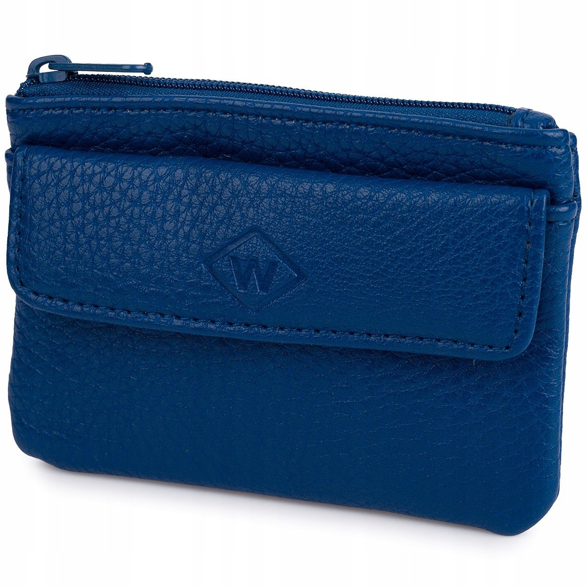 Skórzane etui na klucze banknoty pokrowiec duże Skóra Naturalna Niebieskie