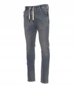 Spodnie męskie - Spodnie dżinsy męskie JEANSY ELASTYCZNE jeans BHP jasnoniebieskie r. 52 - miniaturka - grafika 1