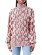 Swetry damskie - Sidona Damski sweter z dzianiny 10430494, wełniany biały brudny róż, M/L, Biała wełna, brudny róż, M-L - miniaturka - grafika 1