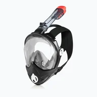Maski do nurkowania - Maska pełnotwarzowa do snorkelingu AQUA-SPEED Brizo + uchwyt do kamery czarna - miniaturka - grafika 1