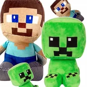 Maskotki i pluszaki - Minecraft Creeper + Steve Duża Maskotka Zestaw 2W1 Dwie Maskotki Pluszak - miniaturka - grafika 1
