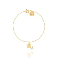 Bransoletki - Bransoletka srebrna pozłacana z różą - miniaturka - grafika 1