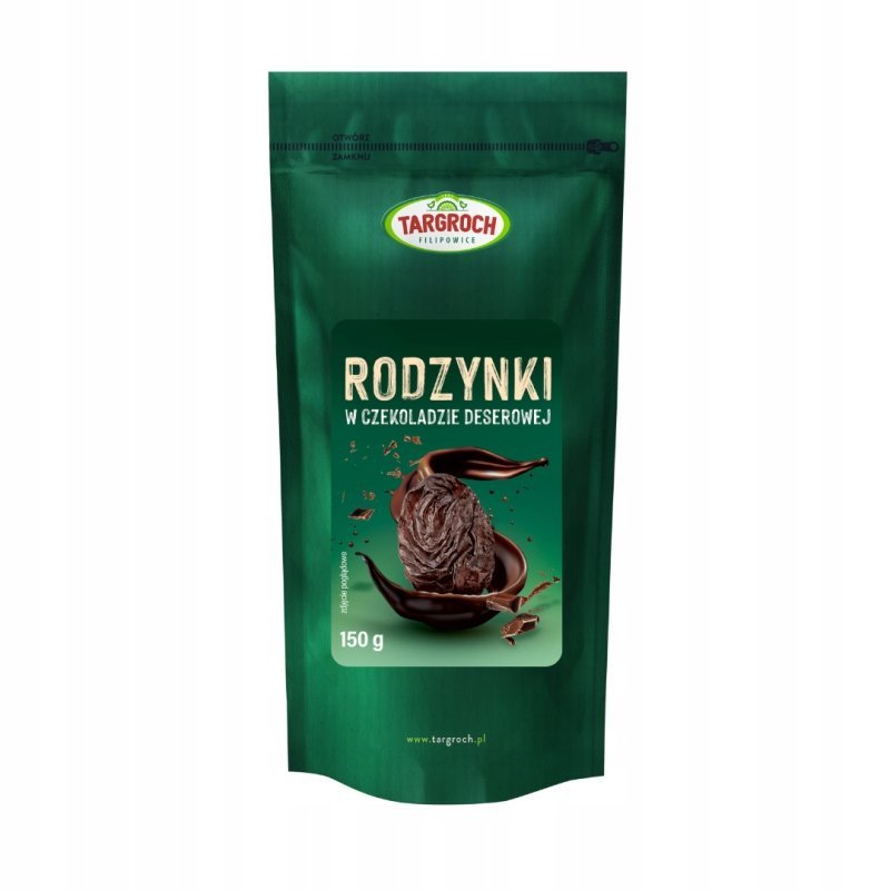 Targroch Rodzynki w czekoladzie deserowej 150 g - słodycze lub przekąska