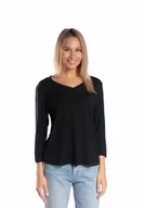 Bluzki damskie - Koszulka damska z rękawem 3/4 czarna/Golden queen - miniaturka - grafika 1