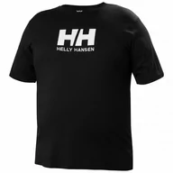 Koszulki sportowe męskie - Męski t-shirt z nadrukiem Helly Hansen HH Logo T-Shirt - czarny - HELLY HANSEN - miniaturka - grafika 1