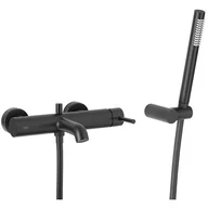 Baterie wannowe i prysznicowe - Bateria wannowa natynkowa KFA ARMATURA Moza 5034-520-81 Czarny - miniaturka - grafika 1