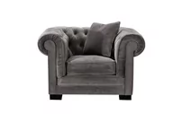 Fotele - Dekoria Fotel Chesterfield Classic Velvet Dark Grey 118x96x77cm 118x96x77cm 006-497 - miniaturka - grafika 1