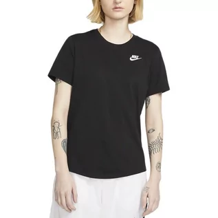 Koszulki sportowe damskie - Koszulka Nike Sportswear Club Essentials DX7902-010 - czarna - grafika 1
