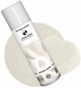 Barwnik spożywczy zamsz w sprayu biały jadalny ozdoby velvet 250ml duży - Dodatki do ciast w proszku - miniaturka - grafika 1
