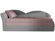Sofy i kanapy - nabbi Sofa rozkładana Arco L - różowa/szara - miniaturka - grafika 1