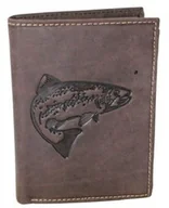 Portfele - Portfel Męski Polska Galanteria (PL) Skóra Licowa Pionowy Bez Zapięcia Dwa Skrzydełka N4-CHM RFID ,,RYBA,, 13 x 10 x 2 [cm] - miniaturka - grafika 1