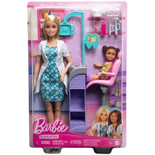 Lalka Barbie Mattel Dentystka blondynka HKT69 - Lalki dla dziewczynek - miniaturka - grafika 1