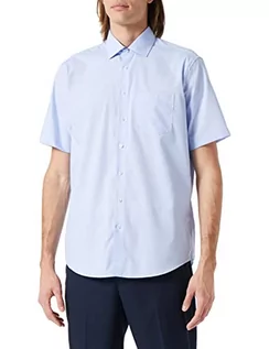 Koszule męskie - Seidensticker Męska koszula z krótkim rękawem, regularny krój, jasnoniebieska, 42, jasnoniebieski, 42 - grafika 1