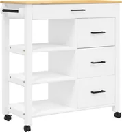 Wózki kuchenne - vidaXL Wózek kuchenny MONZA 84x40x90 cm lite drewno sosnowe - miniaturka - grafika 1