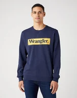 Bluzy męskie - WRANGLER SEASONAL CREW MĘSKA BLUZA BEZ KAPTURA NIEROZPINANA NAVY W6F3I3114 - Wrangler - miniaturka - grafika 1