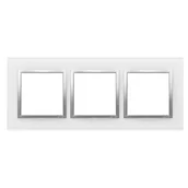 Klawisze i ramki - Kontakt Simon Ramka potrójna SIMON 54 NATURE szklana - srebrna perła - miniaturka - grafika 1