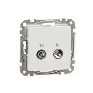 Gniazdka elektryczne - Schneider Gniazdo antenowe R/TV przelotowe (7dB) SEDNA Design & Elements biały - miniaturka - grafika 1