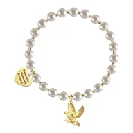 Biżuteria dla dzieci - I KOMUNIA ŚWIĘTA Bransoletka z Gołębiem serce srebro pozłacane - miniaturka - grafika 1