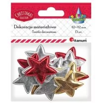 Titanum Ozdoba materiałowa Gwiazdki mix 15szt BN - Pozostałe akcesoria dla plastyków - miniaturka - grafika 1
