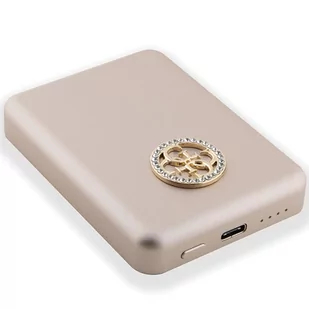 Guess Powerbank indukcyjny 5W GUPBM3AL4DMD 3000mAh złoty/gold MagSafe 4G Strassed Metal Logo - Powerbanki - miniaturka - grafika 4