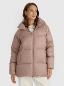 Kurtki damskie - 4F Kurtka puchowa z wypełnieniem naturalnym damska - beżowa S - miniaturka - grafika 1