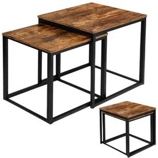Zestaw stolików loftowych PRAVEN loft - Ławy i stoliki kawowe - miniaturka - grafika 1