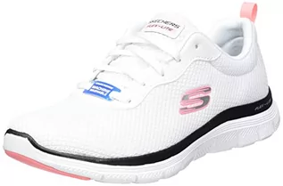 Sneakersy damskie - Skechers Damskie sneakersy Flex Appeal 4.0-Brilliant Vie, Biała siatka czarny różowy wykończenie, 38 EU - grafika 1