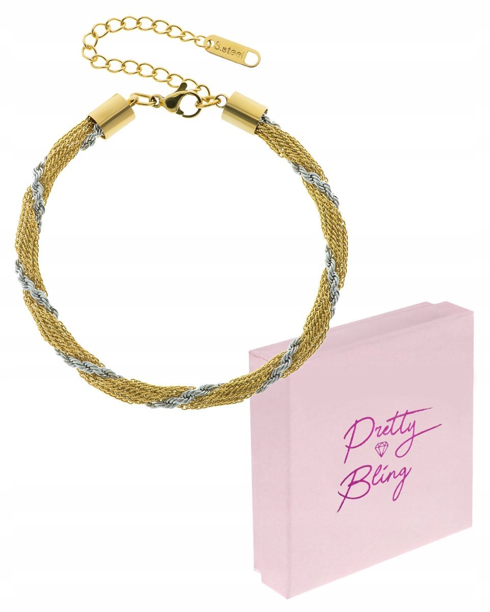 Bransoletka damska CORD siateczka REGULOWANA stal chirurgiczna kolory