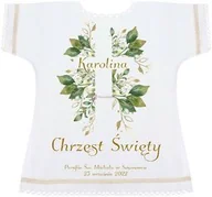 Ubranka do chrztu - Szatka na chrzest EUKALIPTUS KRZYŻ - Pamiątka Chrztu Świętego - miniaturka - grafika 1